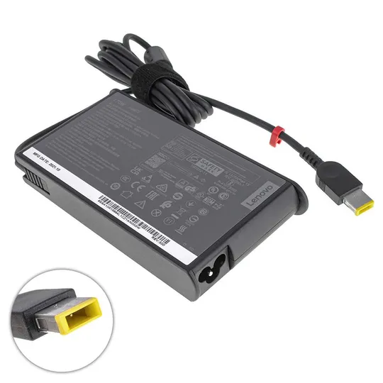 Купити Оригінальний блок живлення для ноутбука LENOVO 20V, 8.5A, 170W, USB+pin (Square 5 Pin DC Plug), 3 pin, black, SLIM OVALE