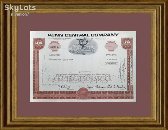 Акція Сертифікат на 5 Акцій Penn Central Company 1969 США Mt 10 З аукціону