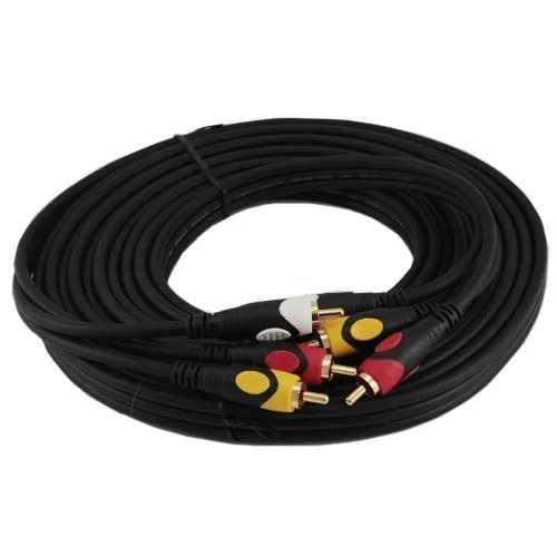 Кабель AV 3 RCA - 3 RCA 5м тюльпаны, позолоченный грубый Ціна