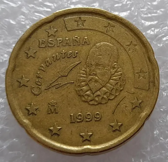 (2325) 20 євроцентів 1999 Іспанія (20 евроцентов 1999 Испания, Сервантес) Ціна