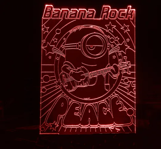 Акриловий світильник-нічник Міньйон Банана рок червоний tty-n001257 Ціна