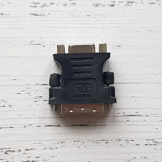 Адаптер перехідник DVI-A (24+5) to VGA / DVI Male to VGA Female Adapter Чорний Ціна
