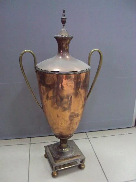 Самовар кубок ваза герб ORA LABORA ET бульотка медь, латунь высота 60,5 см, диаметр 19,1 см №13935 Продаж