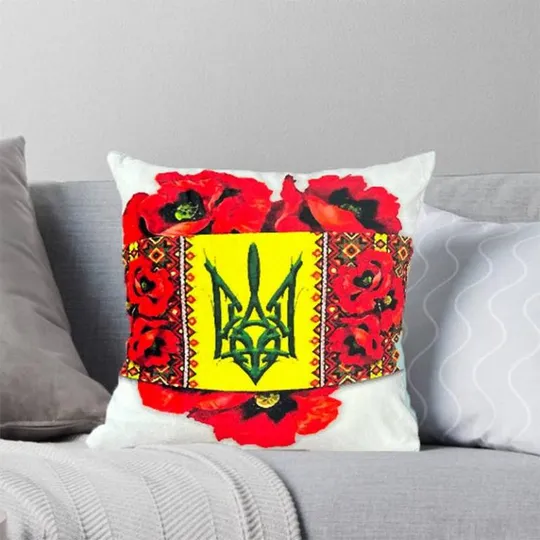 Купити Подушка патриотическая Цветущая Украина 3D 2539_D 11985 35х35 см