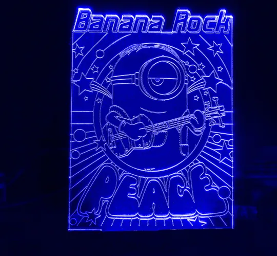 Акриловий світильник-нічник Миньон Банана рок синій tty-n001255 Ціна