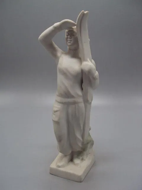 Фигура фарфор статуэтка Барановка лыжница спорт девушка с лыжами высота 23,5 см №14096 Ціна