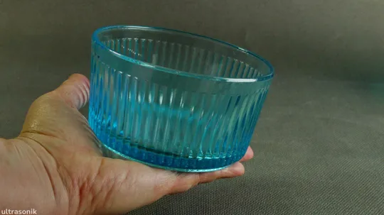 Ваза ємкість цукерниця стара радянська бірюзове блакитне кольорове скло Вживане Ф 12,1 см Характеристики