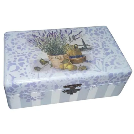 Шкатулка прямоугольная из дерева расписная 20,5*12,5*8см Лаванда Ціна