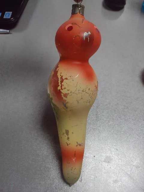 Елочная игрушка подвесная попугай птичка стекло большой 20 см ссср №9887 З аукціону