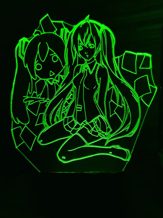 Акриловий світильник-нічник Хацуне Міку зелений tty-n000899 Ціна