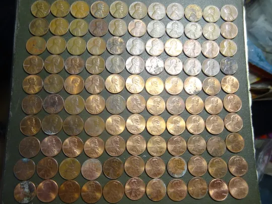 1 цент США (порічниця), 110шт, всі різні Ціна