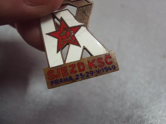 знак чсср делегат 9-й съезд кпч 1949 коммунистической партии чехословакии №410 Де купити