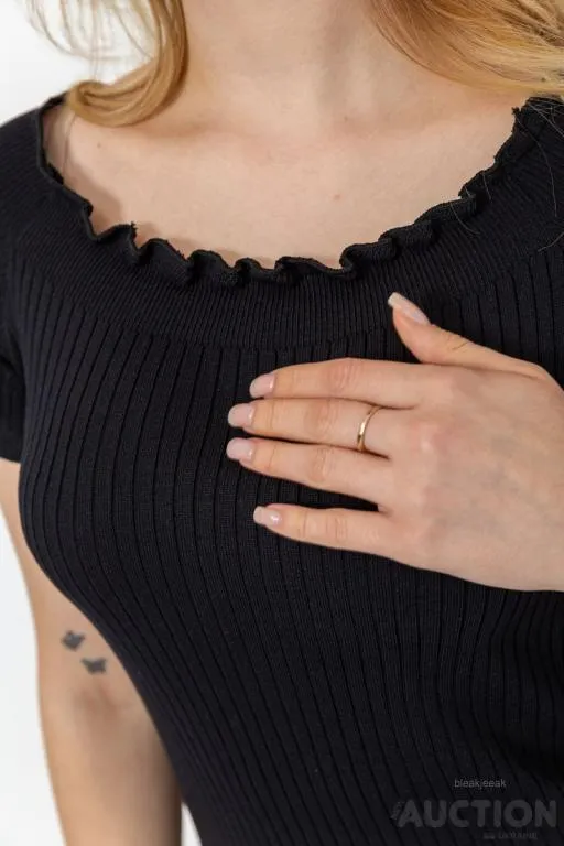 Туника однотонная, цвет черный, 204R012 Де купити