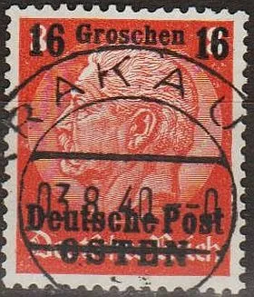 фото, 1939 - Рейх - GG - Надрук 16 Мі.4 _гаш