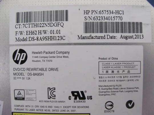 №259-11 DVD-привод 690408-001 для HP ProBook 6560b 6565b 6570b 6575b оригінал Де купити
