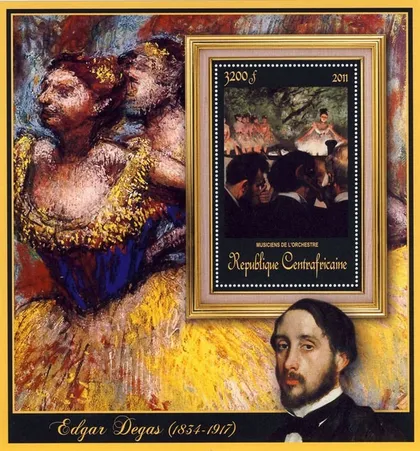 фото, ЦАР-Живопись-Эдгар Дега-2011.Чистый Блок.  MNH.