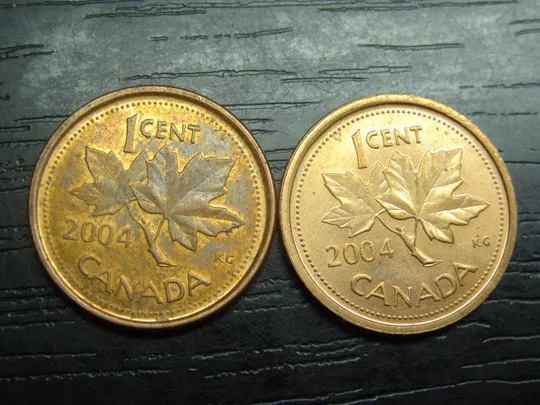 1 цент 2004 Канада (два різновиди) цинк і сталь Ціна
