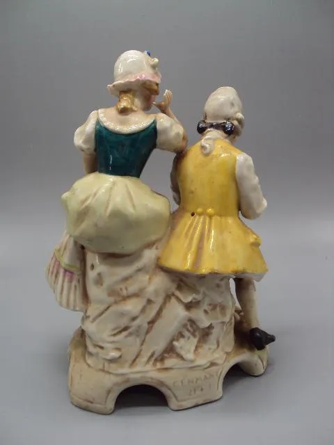 Купити Фигура фарфор статуэтка Германия пастушка и музыкант кавалер и дама с ягненком высота 24 см №13814