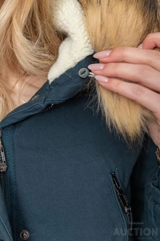 Парка женская зимняя, цвет темно-зеленый, 244R6912 Інтернет-аукціон