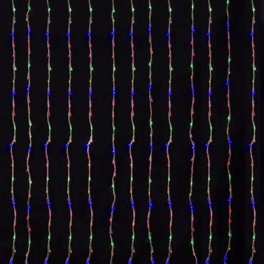 Гирлянда штора Водопад-роса, от USB, 2x2м, 8 нитей, 160 LED, 8 режимов Мультиколор Інтернет-аукціон