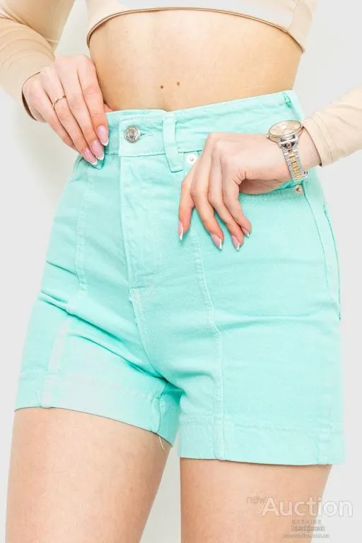 Джинсовые шорты, цвет мятный, 214R245 Ціна