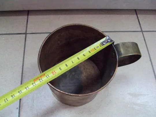 Кружка медь старая высота 12 см, диаметр 11,5 см №622 З аукціону