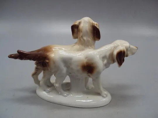 Фигура фарфор Германия Carl Scheidig KG Гревенталь охотничьи собаки Эпаньол бретон собачки 10,8см №5 Продаж