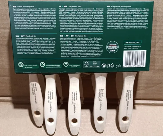 Малярні пензлі Parkside набір 5 шт для дисперсійних фарб, лаків і глазурі Продаж