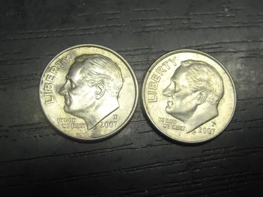 1 дайм 2007 США (два різновиди) Ціна