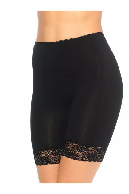 фото, Панталони жіночі труси бавовна з мереживом Афина 008 з середньою лінією талії чорні M