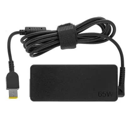 фото, Оригінальний блок живлення для ноутбука LENOVO 20V, 3.25A, 65W, USB+pin (Square 5 Pin DC Plug), black, RECTANGULAR