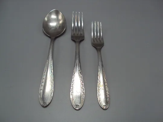 Столовые приборы ложка и вилки столовая и десертная ДСС нерж цветы колокольчики нержавейка №18620в Ціна