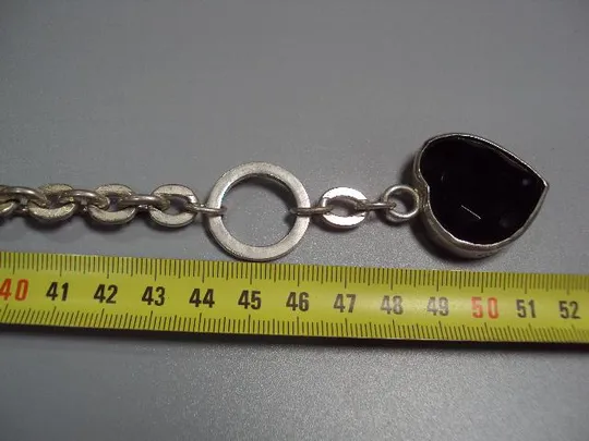 Бижутерия цепочка цепь и браслет OXXO сердце сердечко Обсидиан Европа б/у №11227 Інтернет-аукціон