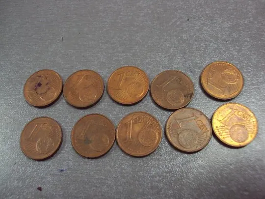 монета латвия 1 евро цент 2014 лот 10 шт №8014 Продаж