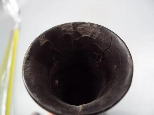 Ваза дерево, перламутр вазочка Вьетнам узор цветы и птичка высота 21,4 см, диаметр 4,8 см №13958 Де купити