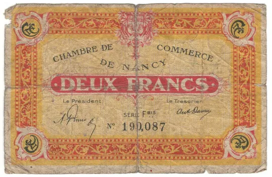 2 франка 1921 року округ Нансі Франція Ціна