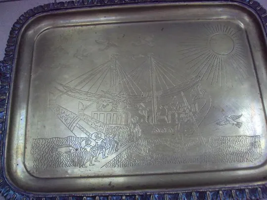 Поднос египетский сюжет 34,3 х 45,5 см №11497 Інтернет-аукціон