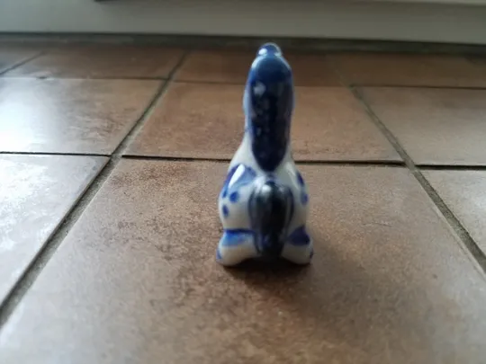 Коник лошадь кінь фігурка біло блакитна статуетка порцелянова Гжель Вживане Недорого