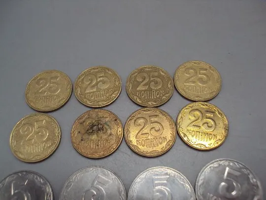 монета украина 1 копейка, 2 копейки, 5 копеек, 25 копеек 1992-2013 лот 20 шт №14819 Де купити
