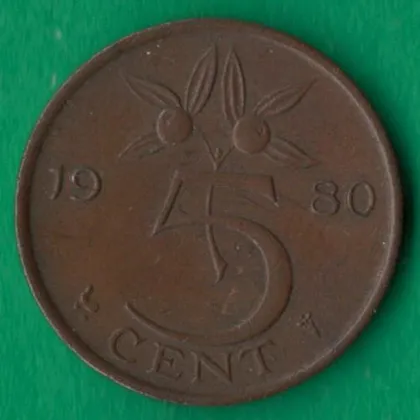 фото, 5 центів 1980 року Нідерланди [М]