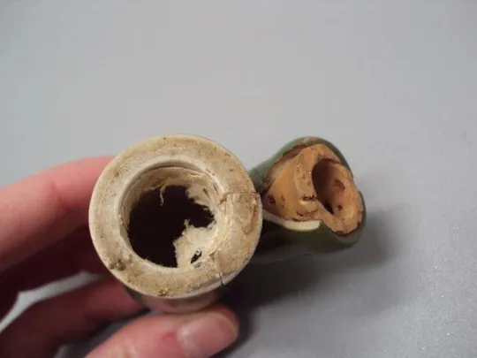 Двойник часть курительной трубки, в который вставляется чаша и чубук керамика 6 см №13530 Недорого