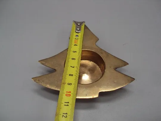 Подсвечник елка латунь елочка высота 2,1 см, длина 10,4 см, ширина 10,2 см вес 90,84 г №14569 Де купити