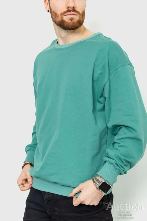 Купити Свитшот мужской однотонный, цвет оливковый, 208R0233