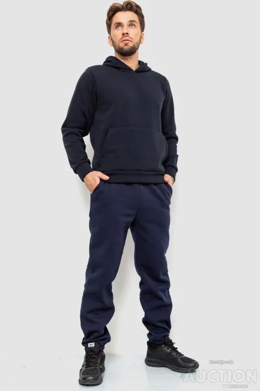 Купити Спорт штаны мужские на флисе, цвет темно-синий, 241R001