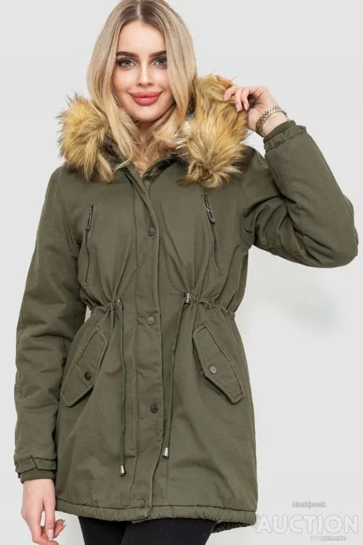 Парка женская зимняя, цвет хаки, 244R6912 Ціна