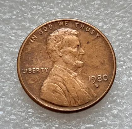 фото, (8155 ря) 1 цент 1980 D США