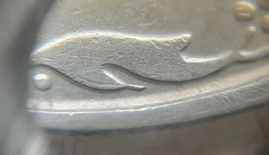 (7379) 50 копійок 1992 1АГм брак XXXL (викрошка на реверсі) + розкол (50 копеек 1992 1АГм трапеція трапеция) Інтернет-аукціон