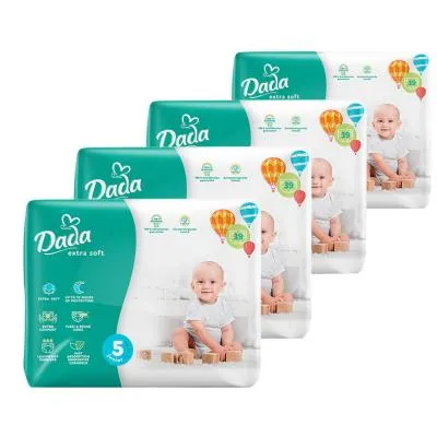 Подгузники Dada Extra Soft Размер 5 Junior (11-25 кг) 4 упаковки по 39 шт 156 шт (4820174989569) Ціна