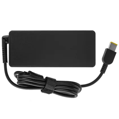 фото, Блок живлення для ноутбука LENOVO 20V, 4.5A, 90W, USB+pin (Square 5 Pin DC Plug), black (без кабелю!)