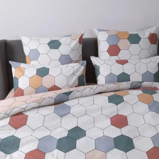 Постельное белье семейное ТЕП Happy Sleep Красочные соты 2-03797-28994 150х215х2 см Де купити